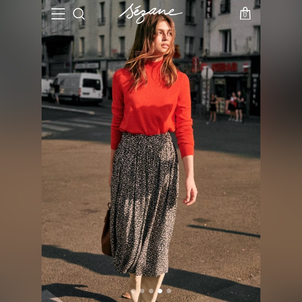 Sezane Ellie skirt in leopard print size 34